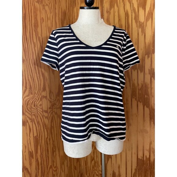 Ralph Lauren Tops - Lauren Jeans Ralph Lauren Striped T-Shirt V-Neck Short Sleeve Tee Breathable L